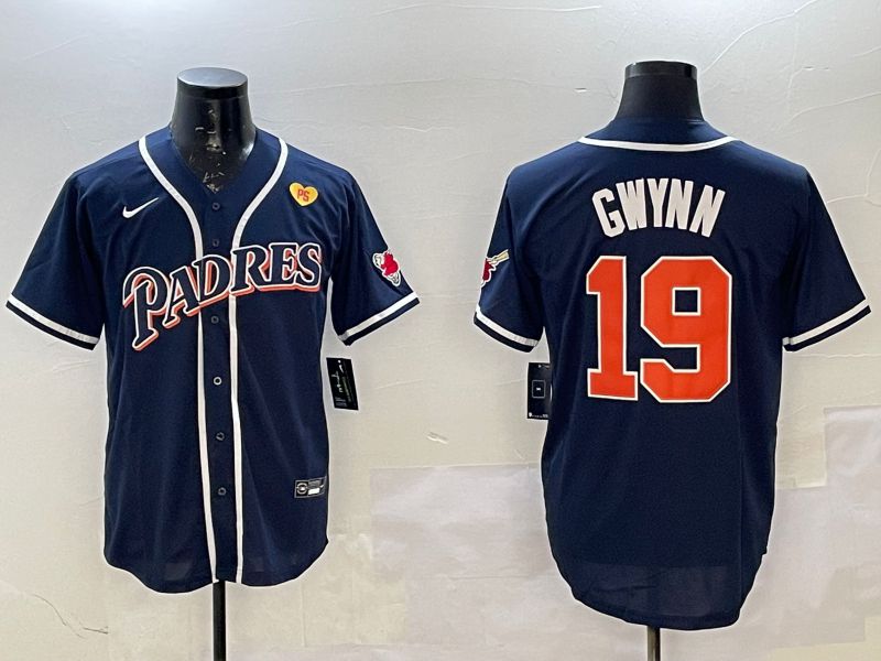 Men San Diego Padres #19 Gwynn Blue Throwback Game 2025 Nike MLB Jersey style 6->san diego padres->MLB Jersey